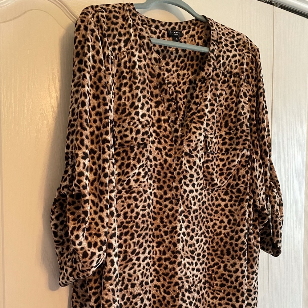 Torrid Harper Cheetah Print Blouse